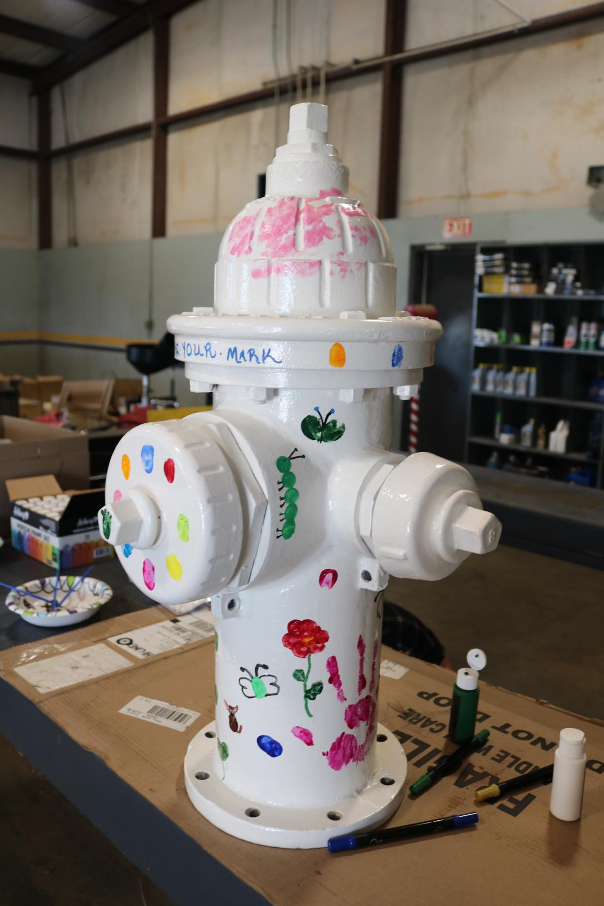 Painted fire hydrant from right side