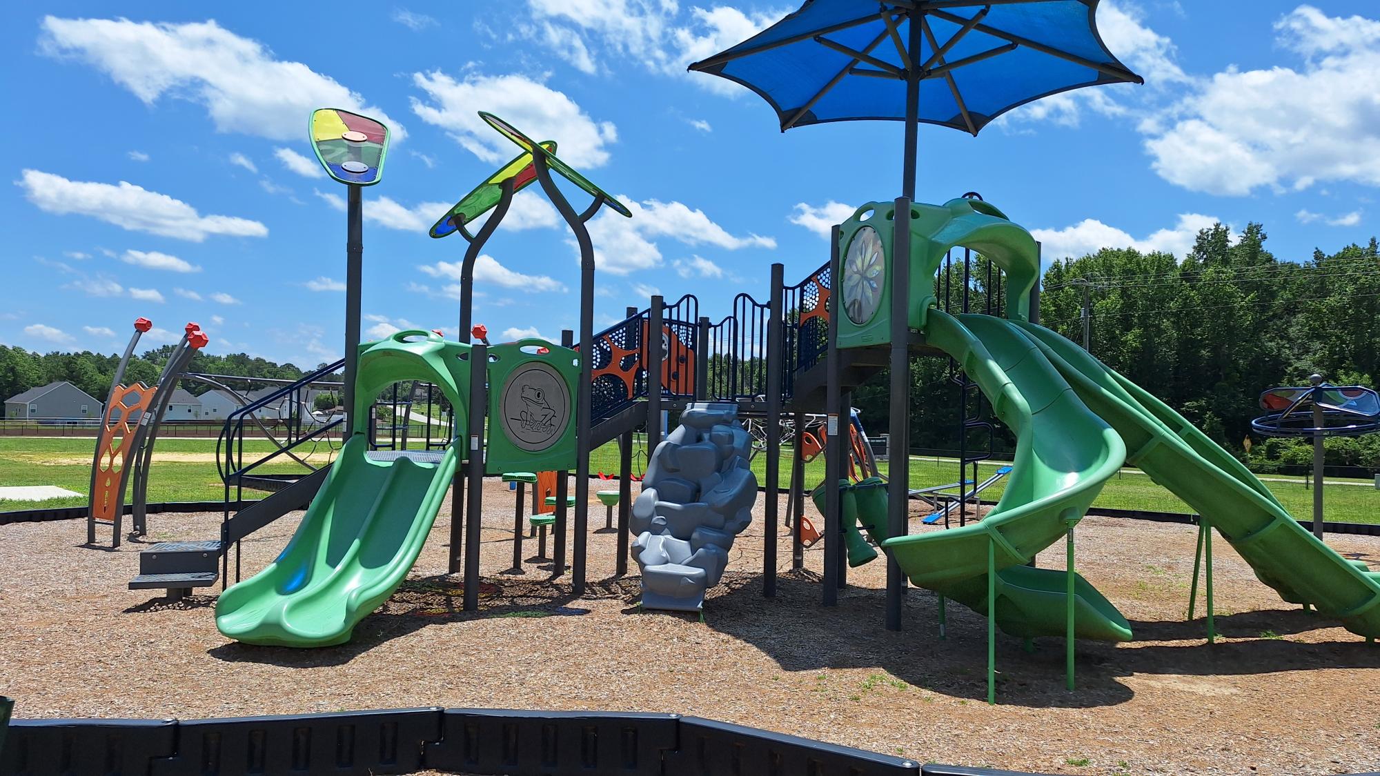 The playground structure at the Community Park