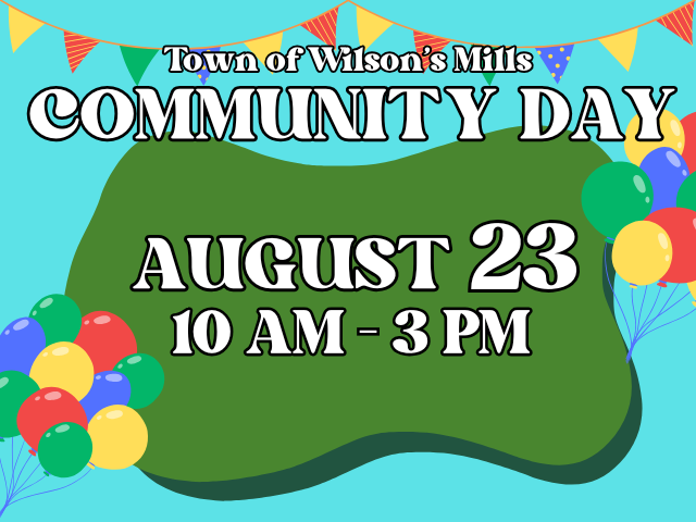 Community Day flyer with flags and balloons